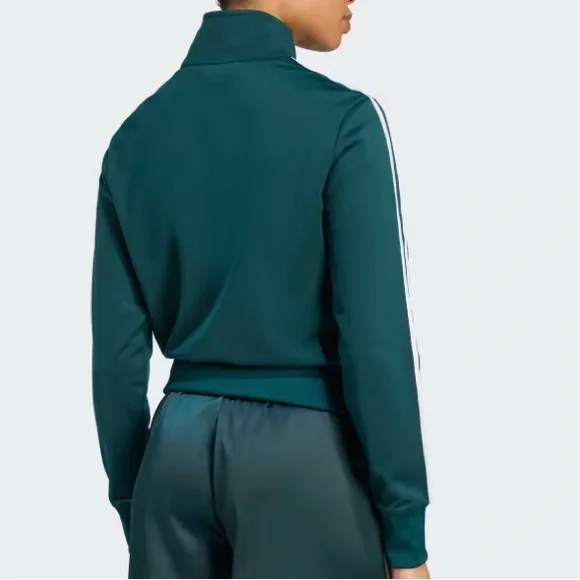 Adidas Green 3 Stripe Zip Front Track Jacket - Picture 2 of 9